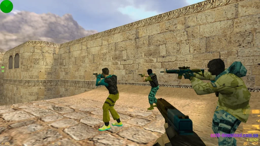 Зіткнення команд з Glock на карті Dust2 в CS 1.6