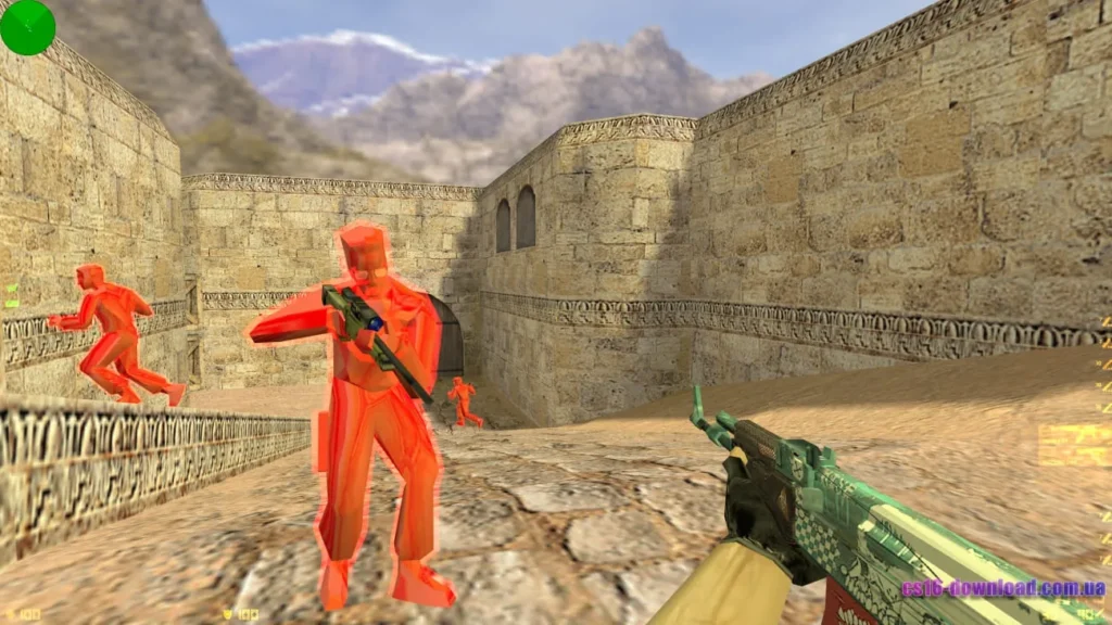 AK-47 у CS 1.6 з читами — червоні моделі суперників для кращої видимості