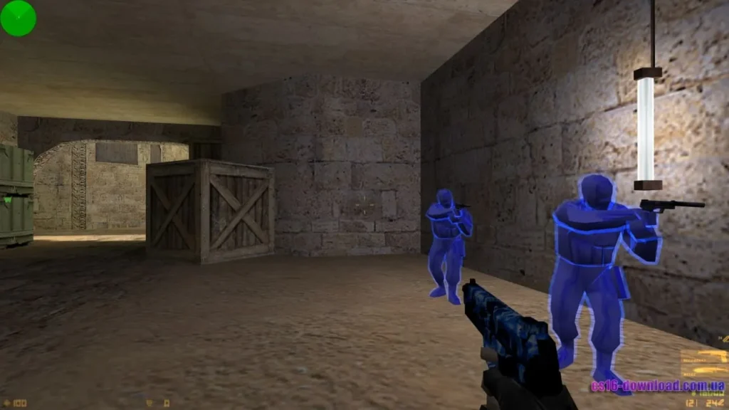 USP у CS 1.6 з читами — підсвічені моделі гравців у закритих просторах