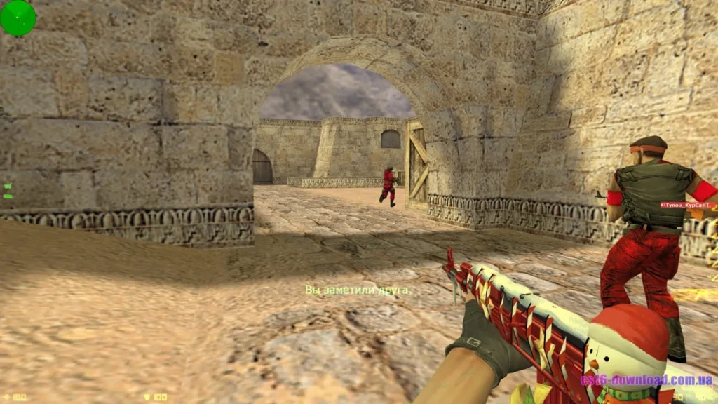 AK-47 з червоним новорічним дизайном у CS 1.6