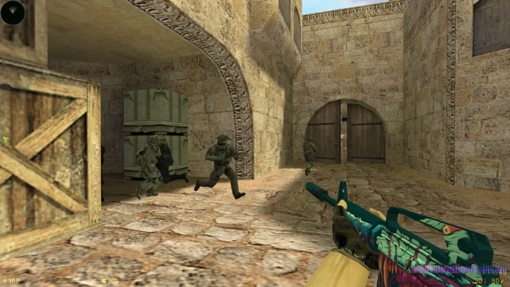 M4A1 у CS GO 1.6 під час офлайн гри з ботами