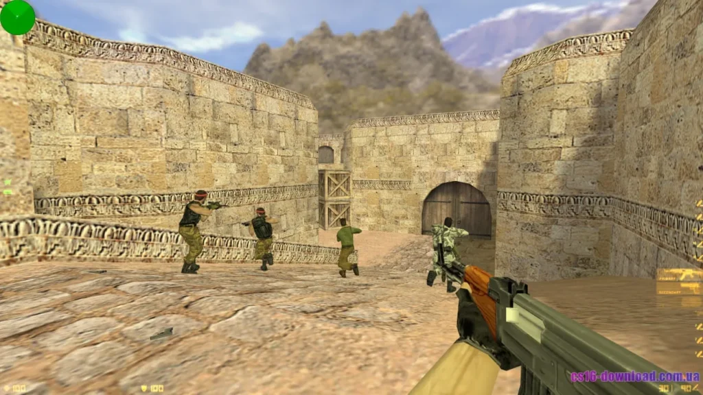 Геймплей CS 1.6 зі зброєю AK-47 на класичній карті