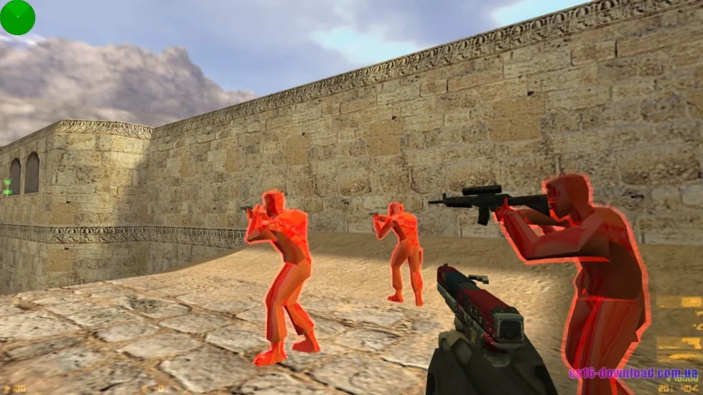 Glock у КС 1.6 з ВХ під час гри з ботами