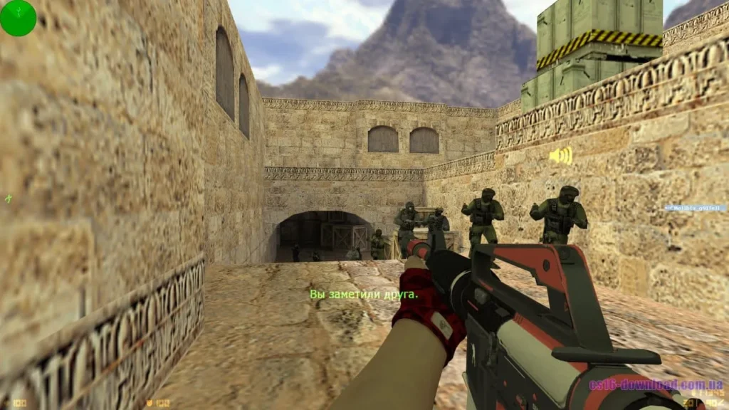 Скріншот CS 1.6 DreamHack з гвинтівкою M4A1 у перестрілці