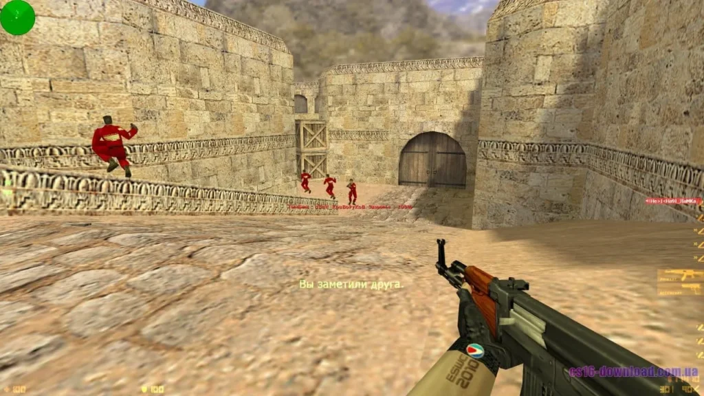 Скріншот Counter-Strike 1.6 ESWC з автоматом AK-47 у матчі