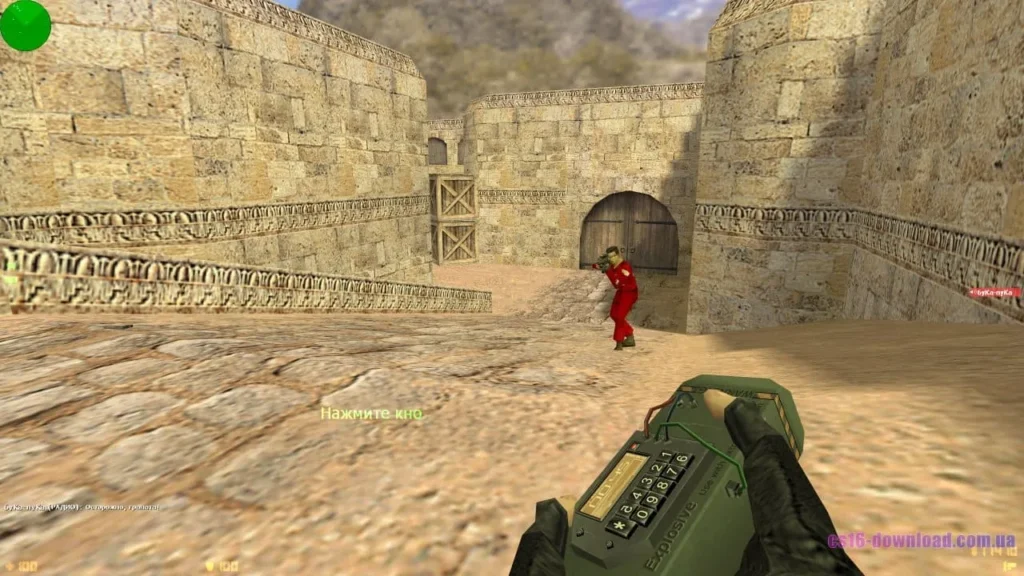 Скріншот CS 1.6 ESWC з бомбою на карті Dust2