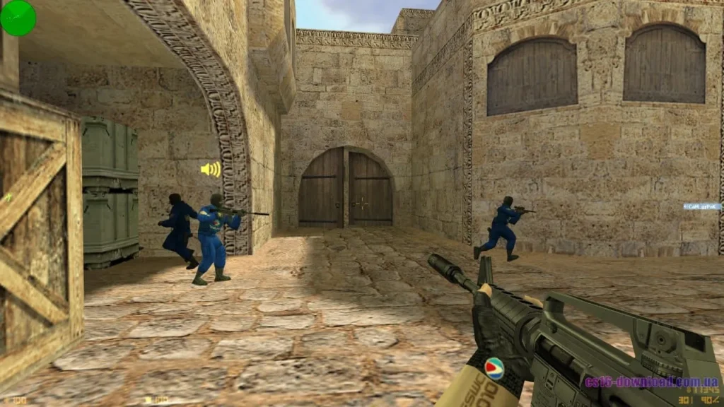 Скріншот Counter-Strike 1.6 ESWC з гвинтівкою M4A1 у матчі