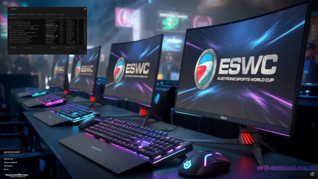 Пошук серверів у збірці Counter-Strike 1.6 ESWC