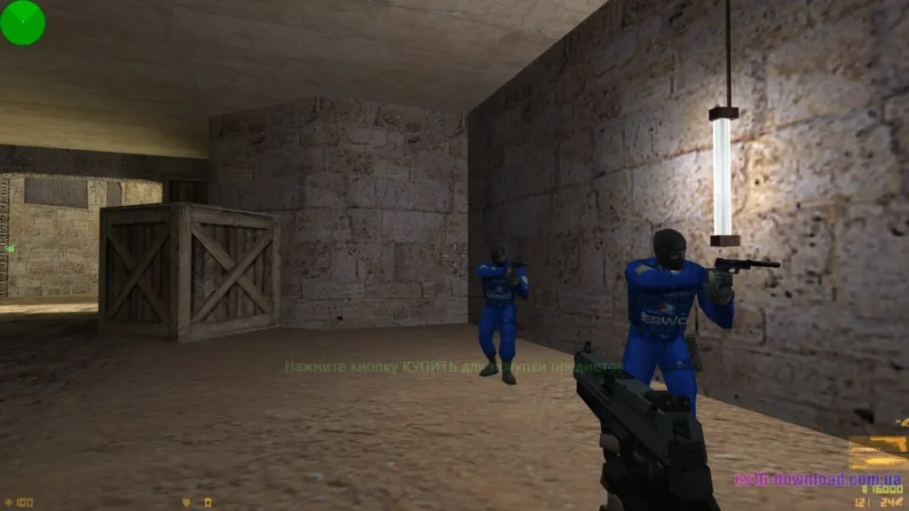 Скріншот CS 1.6 ESWC з пістолетом USP у перестрілці