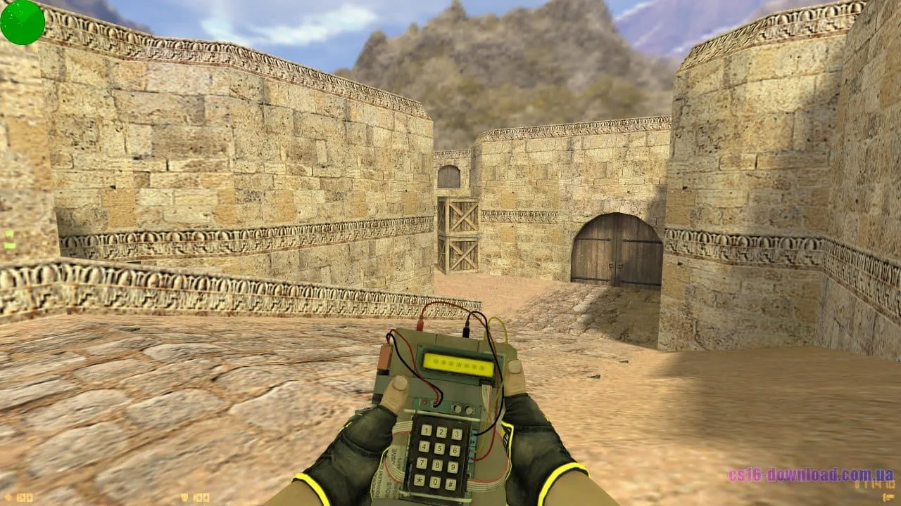 Скріншот CS 1.6 NAVI з бомбою на карті Dust2