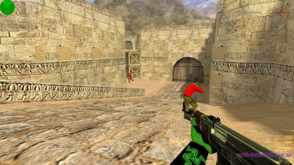 Скріншот CS 1.6 Razer Edition з автоматом AK-47 у матчі