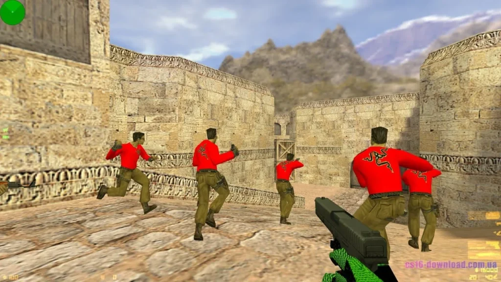 Скріншот CS 1.6 Razer Edition з пістолетом Glock на карті Dust2