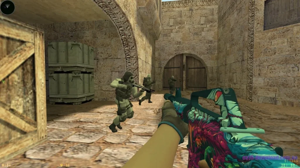 Скріншот CS GO з гвинтівкою M4A4 у перестрілці