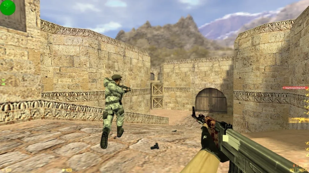 Скріншот CS 1.6 FastCup з автоматом AK-47 у матчі на Dust2