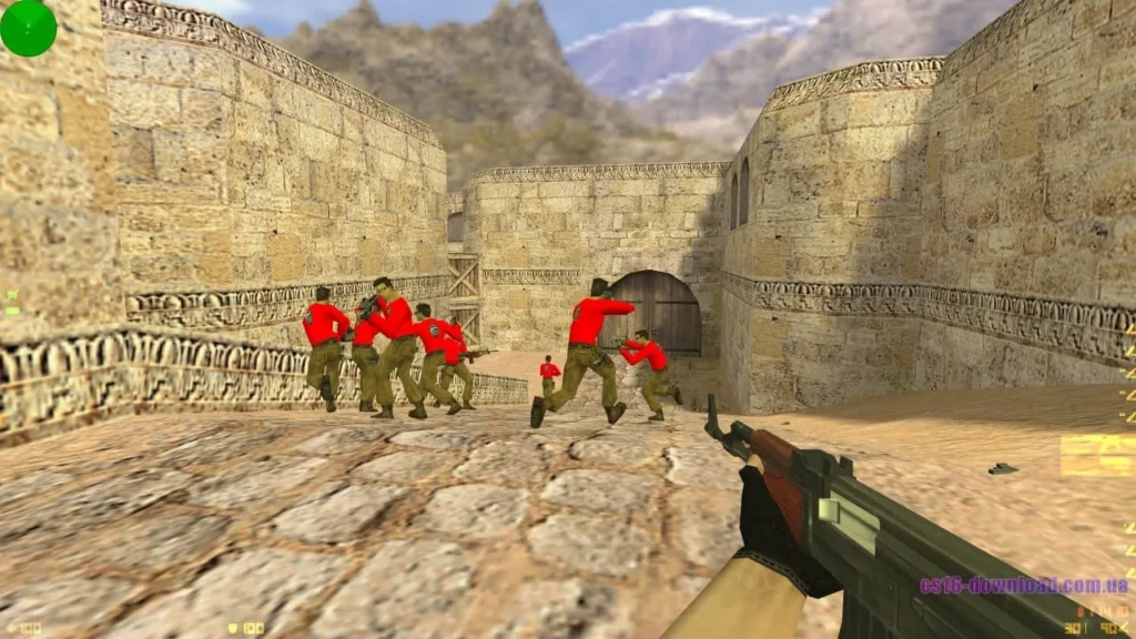 Скріншот CS 1.6 ESC-Gaming з автоматом AK-47 у матчі на Dust2