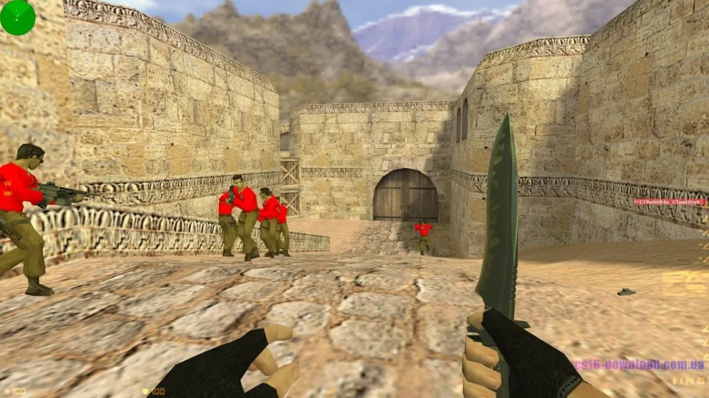Ніж у збірці CS 1.6 ESC-Gaming під час гри на Dust2