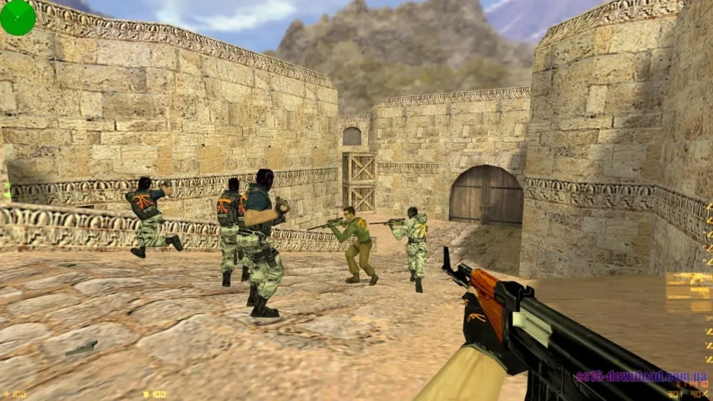 Скріншот Counter-Strike 1.6 Fnatic з автоматом AK-47 у матчі