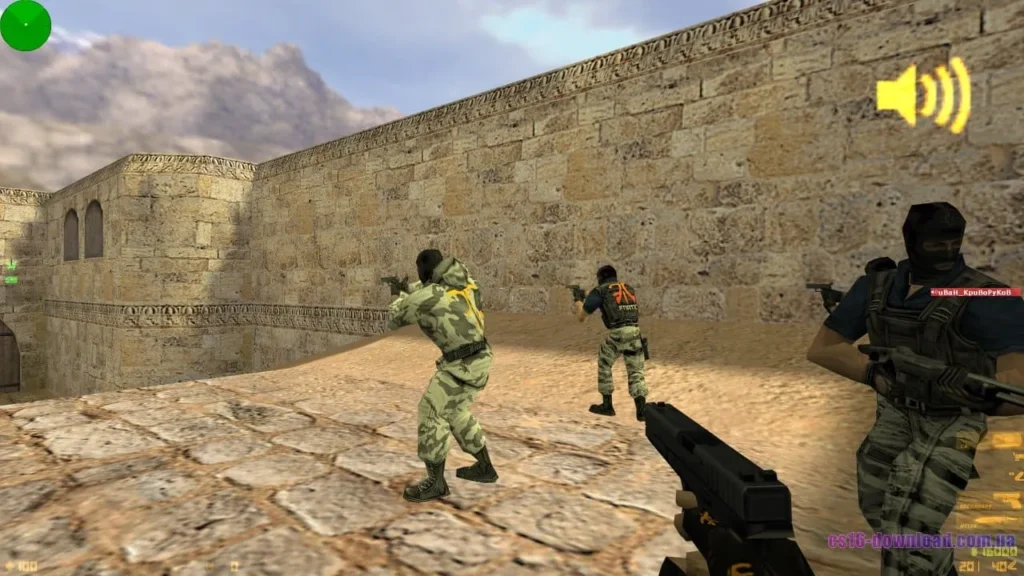 Скріншот CS 1.6 Fnatic з пістолетом Glock на карті Dust2