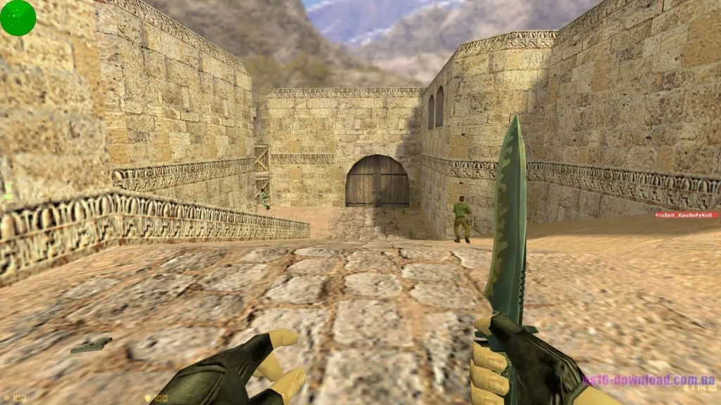 Ніж у збірці КС 1.6 на Mac під час гри на Dust2