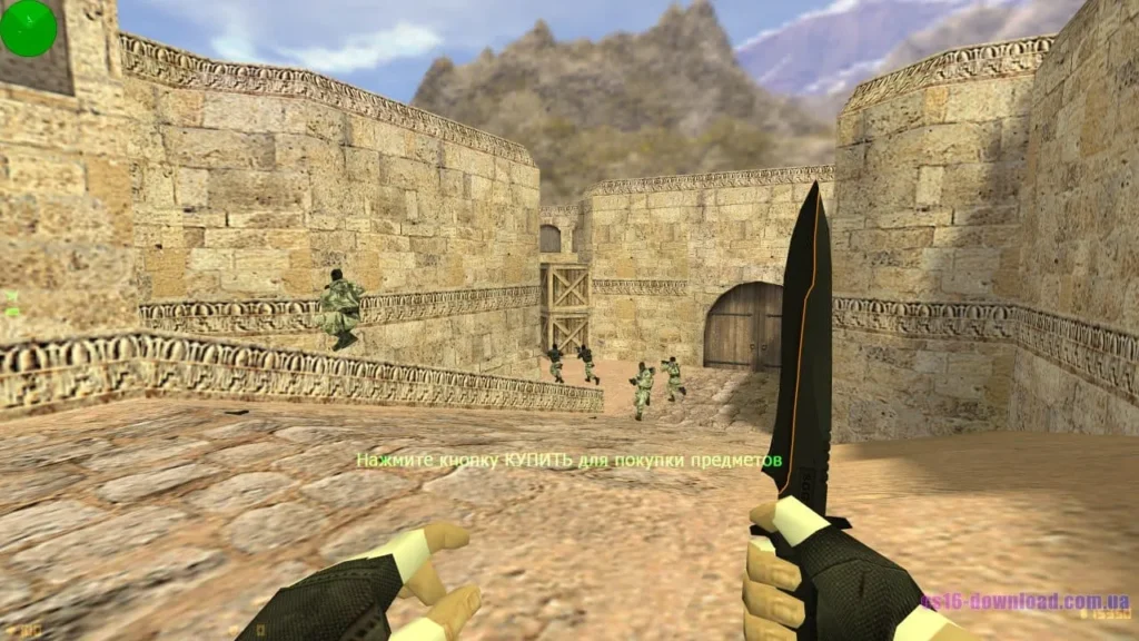 Ніж у збірці КС 1.6 з защитою під час гри на Dust2