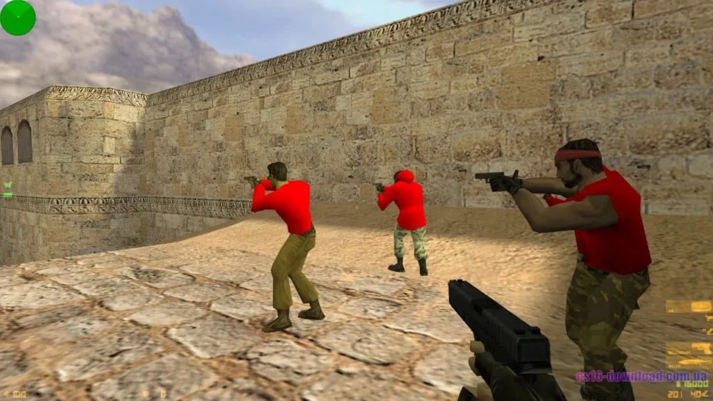 Скріншот CS 1.6 Tournament з пістолетом Glock на карті Dust2