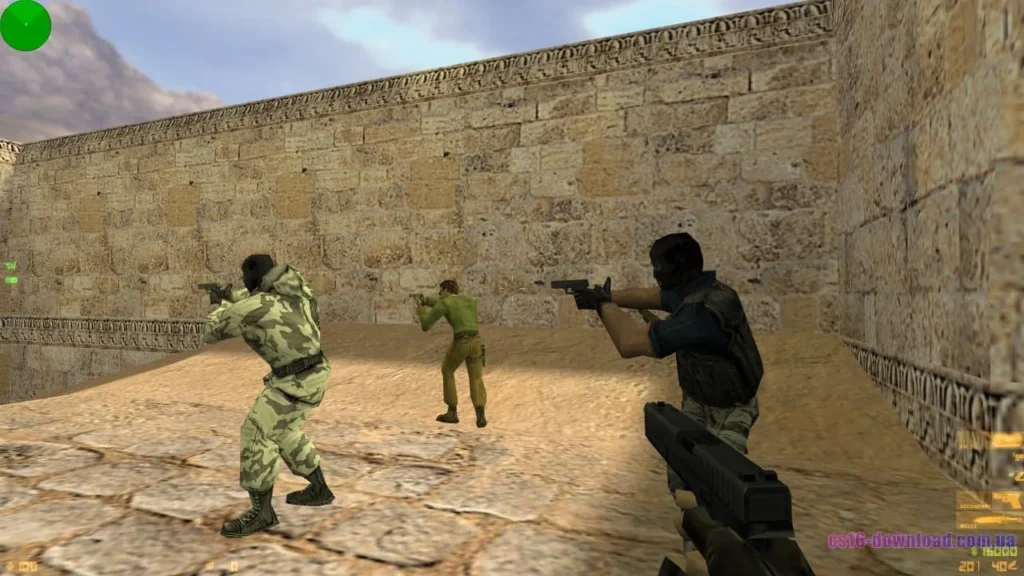 Скріншот CS 1.6 Virtus Pro з пістолетом Glock на карті Dust2